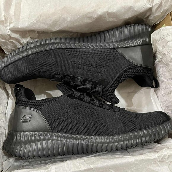 Skechers Men’s Relaxed Fit Cessnock Slip Resistant Work Shoes Black, Size 8.5 - Picture 6 of 16